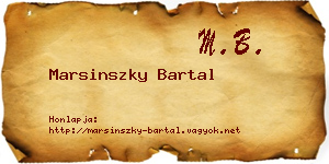 Marsinszky Bartal névjegykártya